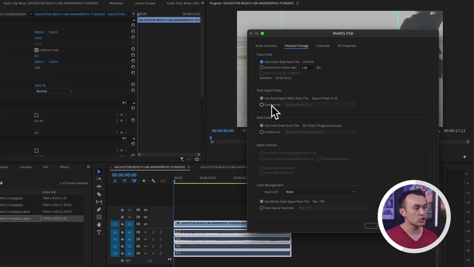 How to Desqueeze Anamorphic Video in Premiere Pro (Using the Sirui 35mm F1.8 and Panasonic GH6)